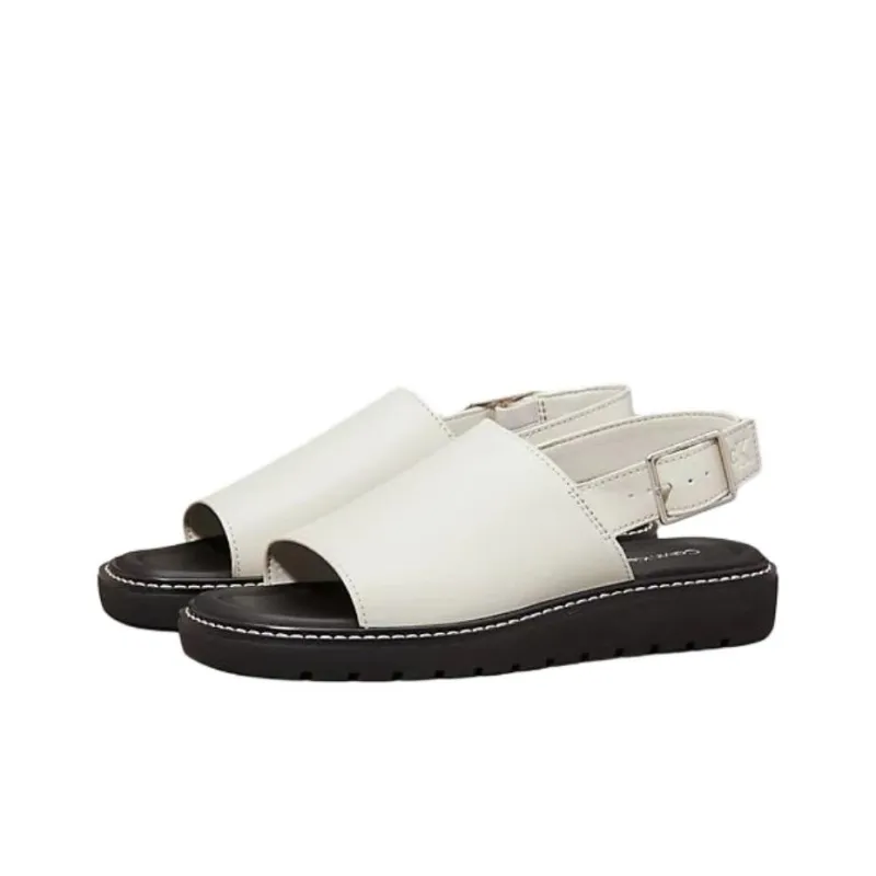 CKJ CALVIN KLEIN JEANS One Strap Sandals Women's White-2