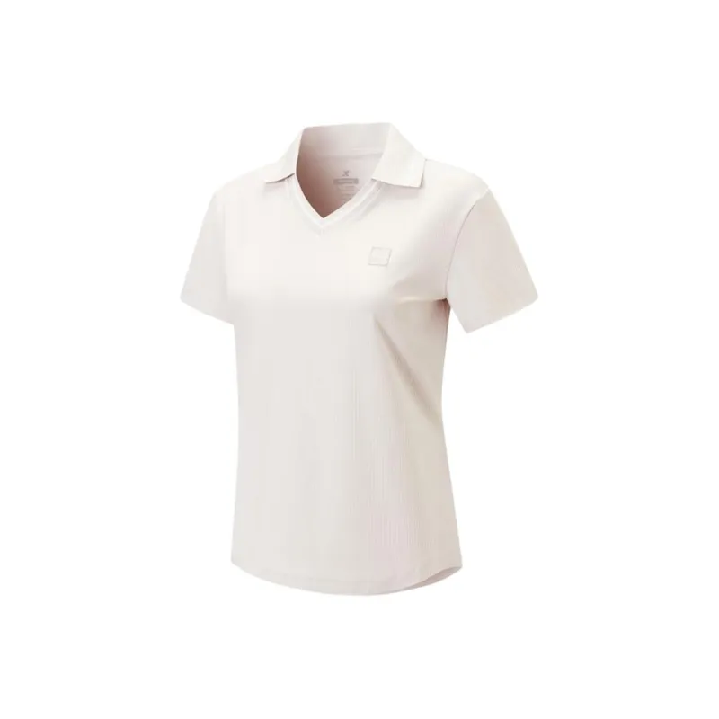 XTEP Polo Shirt Women's Gray Apricot-0