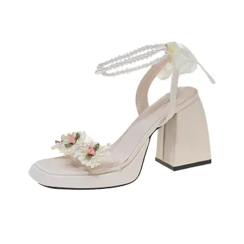 Dawei's House One Strap Sandals Women's Ecru Gift Box Set