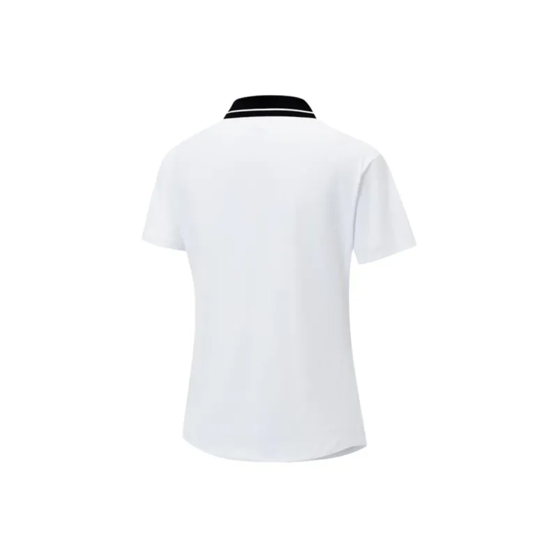 XTEP Polo Shirt Women's Pearl White/Jet Black-1