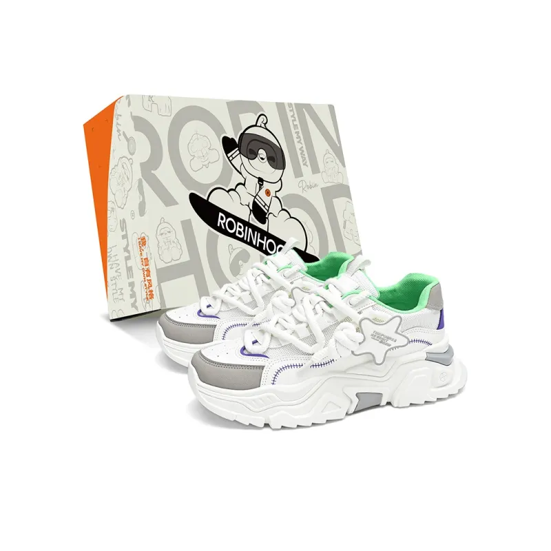 ROBINHOOD Cushioning, Slip Resistant, Abrasion Resistant, Coverage, Support Low Top Chunky Sneakers Men's-6