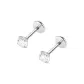 [1 Pair]3mm Zircon Stud Earrings (Medical Titanium Alloy)