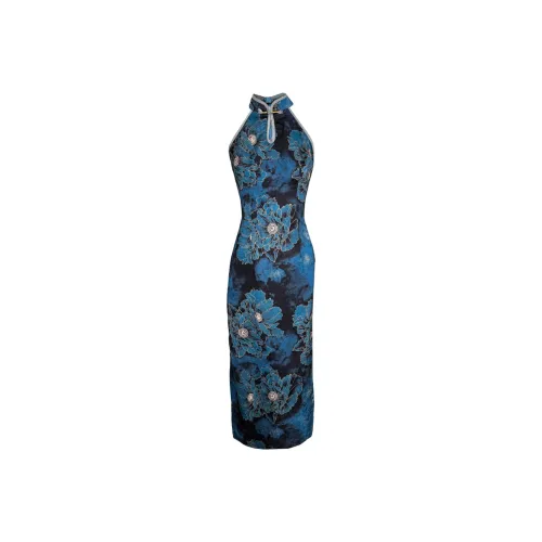 OZVO Sleeveless Dresses Women's Blue