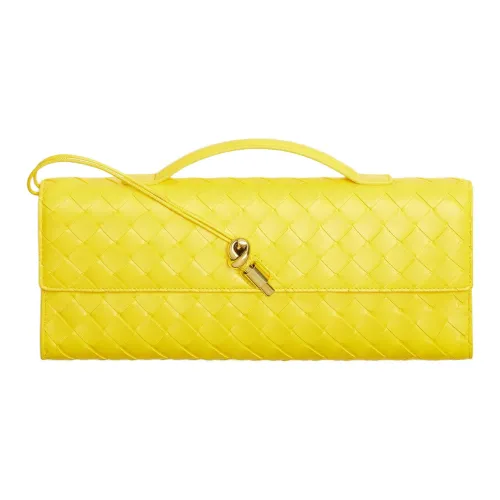 Bottega Veneta Lambskin Handbag Women's Yellow