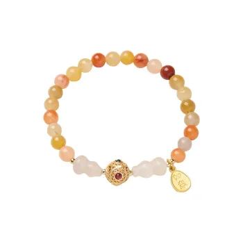 ZUIWENGLANGYASHANWENCHUANG Golden Silk Jade Bracelets Women's