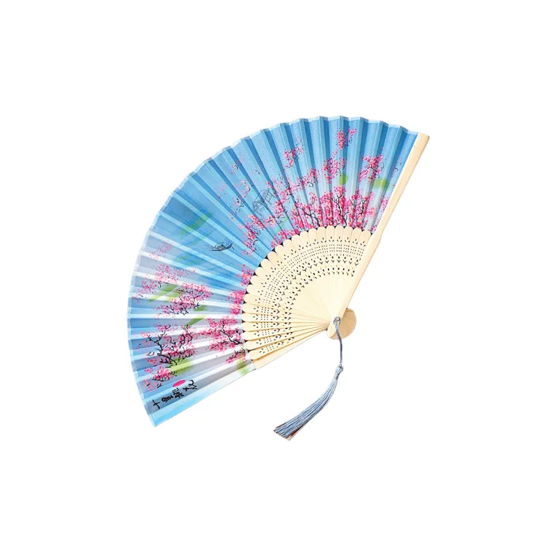 JINGDI Twill Damask And Silk Foldable Small Fan-18