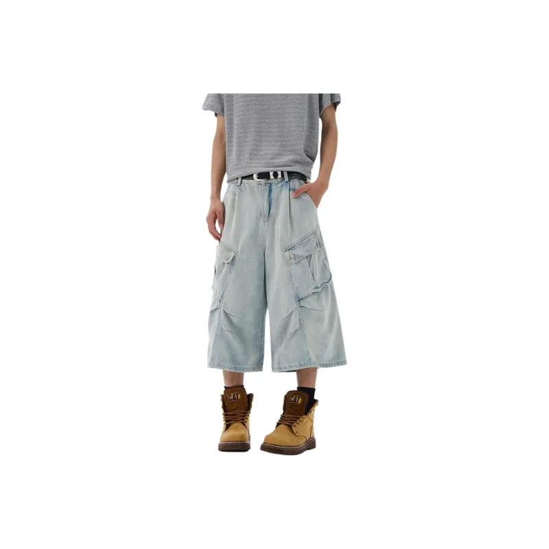 Weles Denim Shorts Unisex Light Blue-0