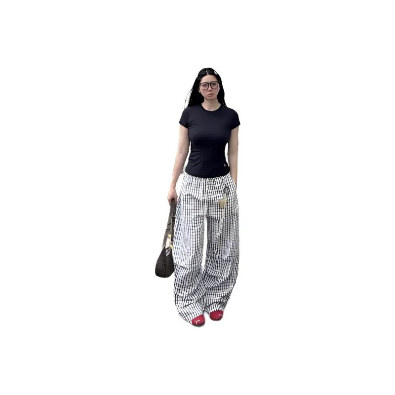 PVPVPV Casual Pants Unisex Plaid-1