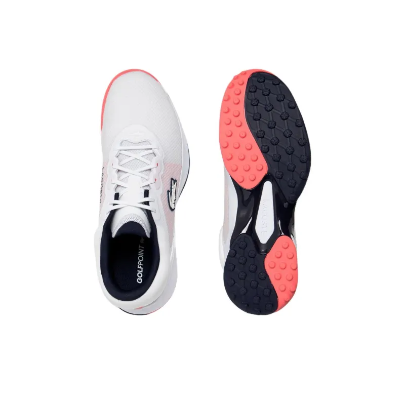 LACOSTE Anti Slip Wear Resistant Low Top Golf Shoes Women's White Red-4
