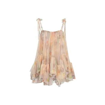 OZVO Slip Dresses Women's Dark Cyan Pink