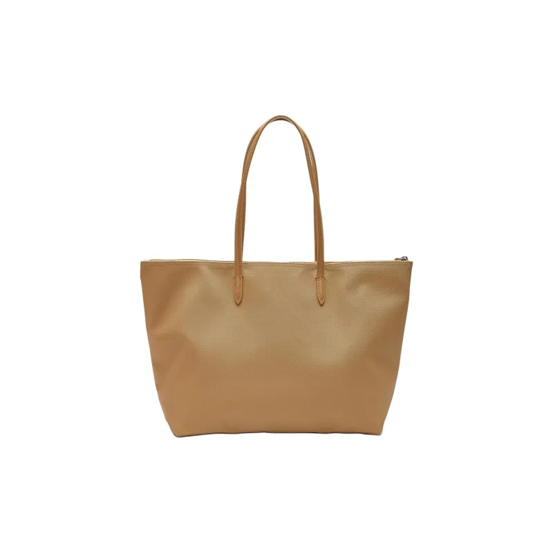 LACOSTE Synthetic Leather Tote Bag, Shopping Bag, Handbag Tubas Women's Beige-2