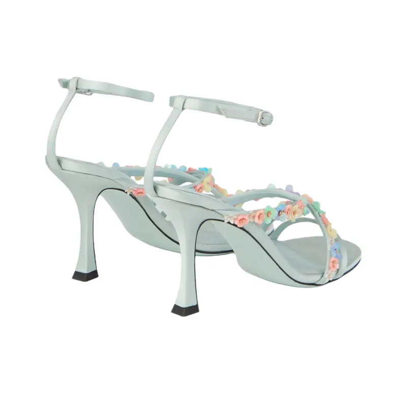 Jimmy Choo Blanche One Strap Sandals 9cm Women's Light Teal-2