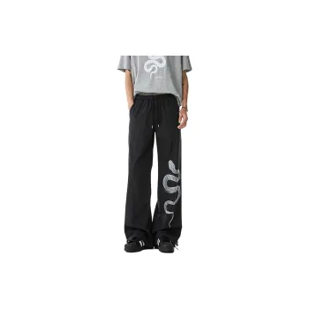 RASHOMONG Casual Pants Unisex Black