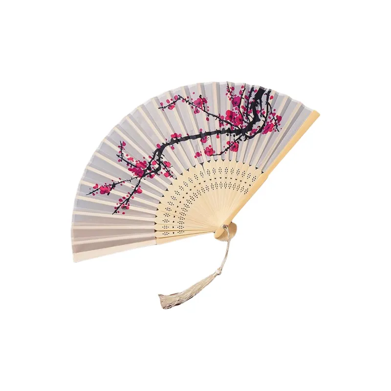 JINGDI Twill Damask And Silk Foldable Small Fan-4