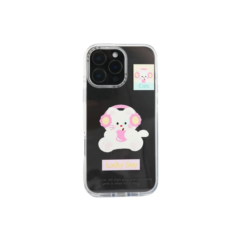 Wei Xin Acrylic Material Apple Headphone Kitten Phone Cases Compatible With IPhone 16/15 Pro Max/Apple 13/14 Pro/Max-1