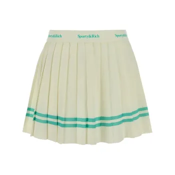 SPORTY & RICH Logo Detailed Pleated Skirt