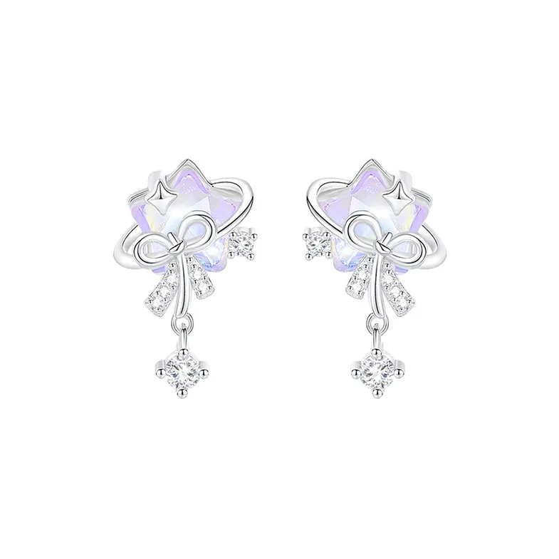 LISM S925 Silver Stud Earrings Women's-0