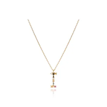 PDPAOLA Silver 18K Gold Plated, Labradorite, Cubic Zirconia Necklaces Unisex Gold