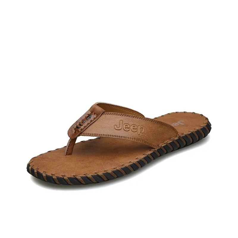 Jeep Rubber Sole Odor Resistant Slip Resistant Flip Flops Unisex-1