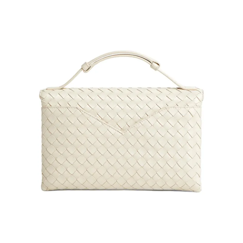 Bottega Veneta Intrecciato Lambskin One Shoulder Handbag Women's Sea Salt Color-2