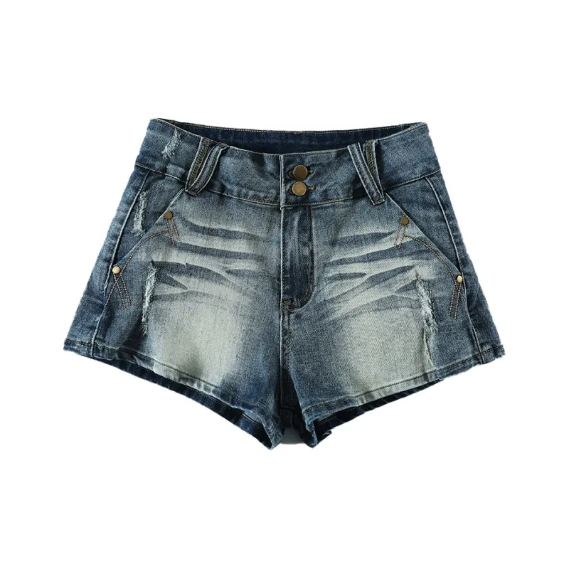 Garbege Denim Shorts Women's Vintage Blue-0