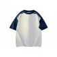 White Heather Gray & Navy Blue Sleeves