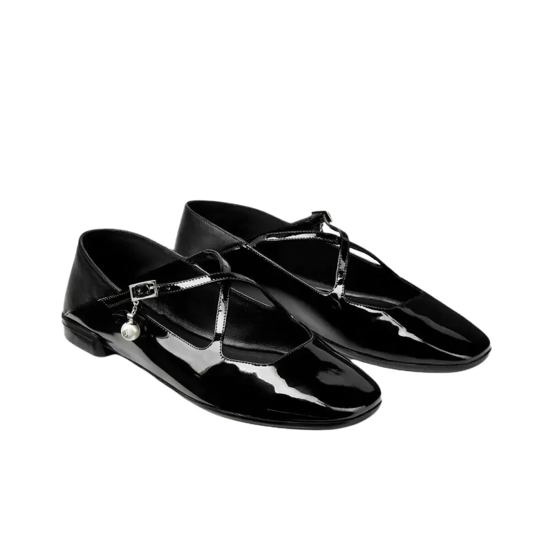 Jimmy Choo Eleri Ballerina C Casual Single Shoes Women's Black-1