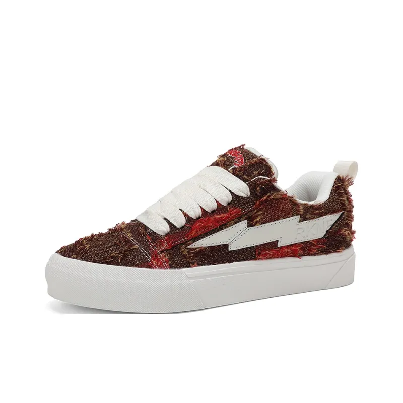 VFTS Anti Slip Wear Resistant Low Top Skateboard Shoes Unisex Jam Red-1