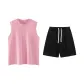 Pink+Black[Tank Top Clothing Sets]