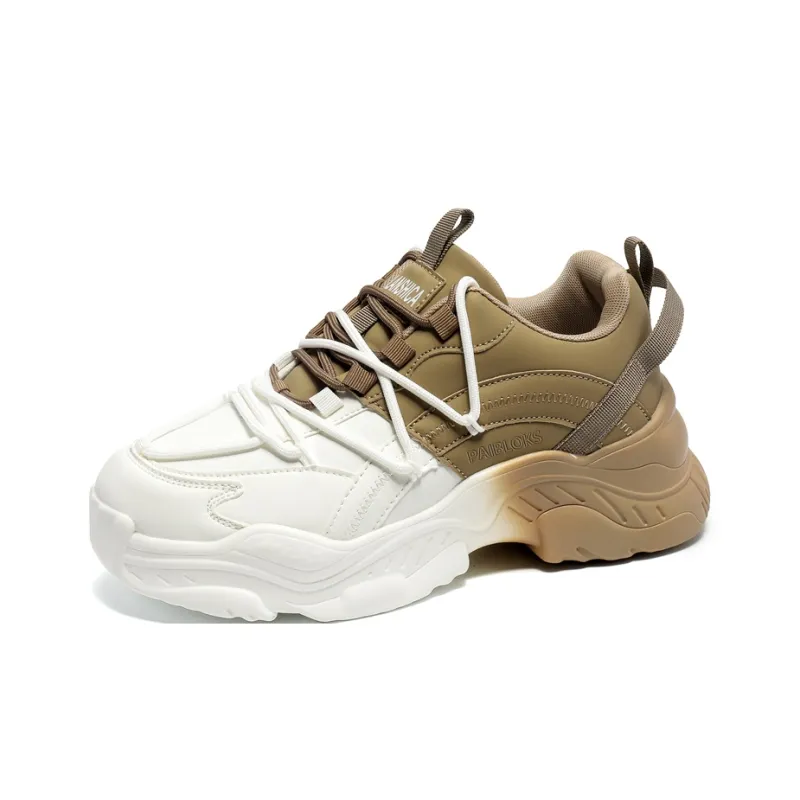 PAIBLOKS Shock Absorbers Slip Resistant Breathable Low Top Chunky Sneakers Unisex-6