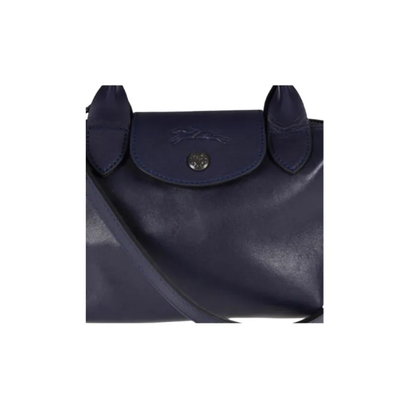 LONGCHAMP Le Pliage Cuir Canvas Crossbody Bag, Handbag Women's Blue-3