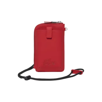 LACOSTE PU Cell Phone Pouch Women's Red