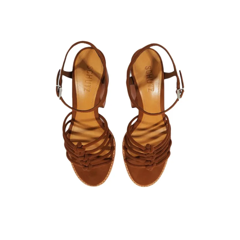 Schutz Sandy One Strap Sandals 9cm Women's Brown-4