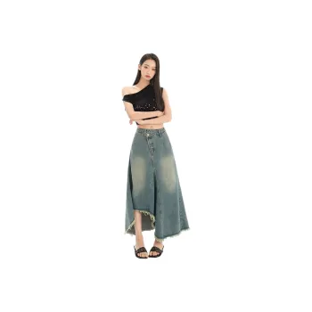 XIANSINIAO Denim Long Skirt Women's