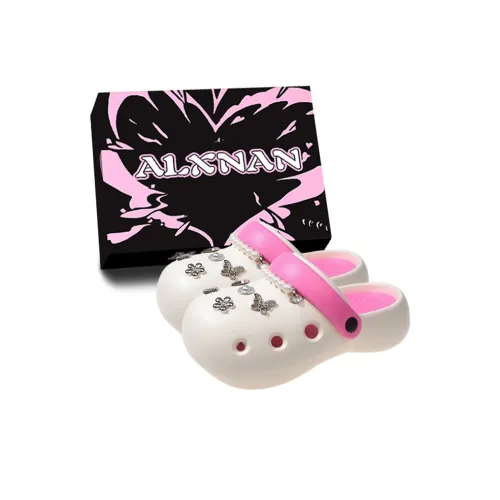 Alxnan Clogs Women's White Pink