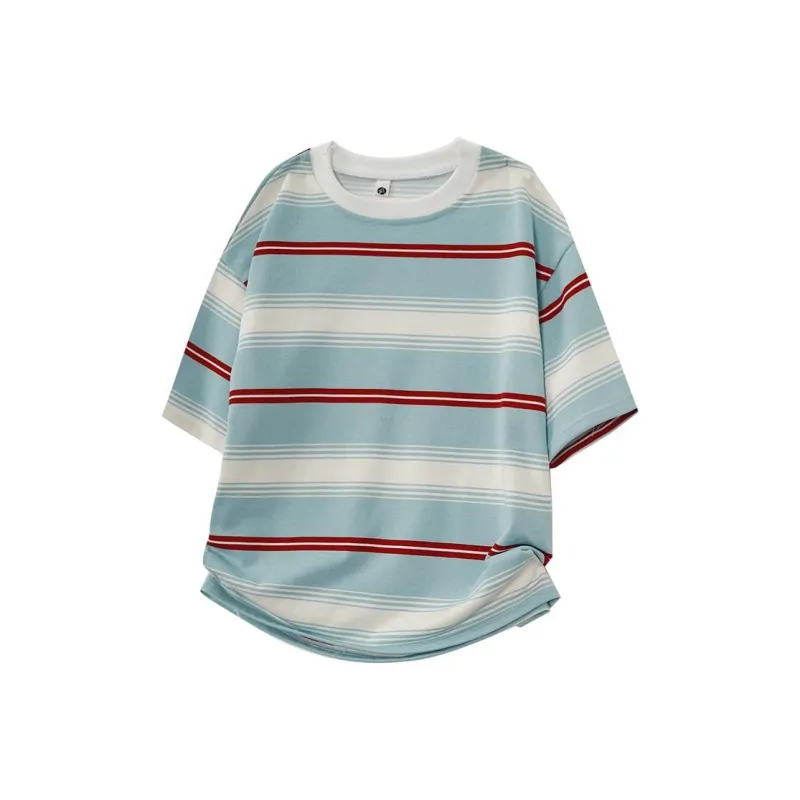 VERAF CA T Shirts Unisex Light Blue Stripes-0