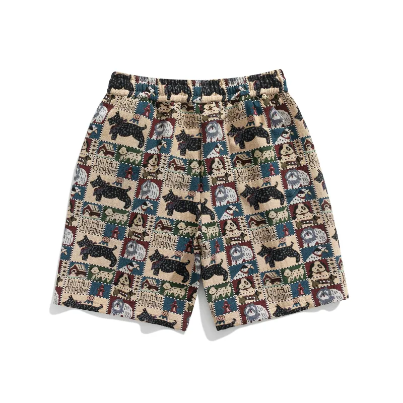 PASOK Casual Shorts Unisex PA013 Embroidery Dog-1