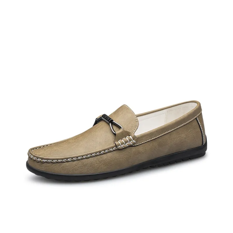 Dunnu Gommino Loafers Men Khaki-5