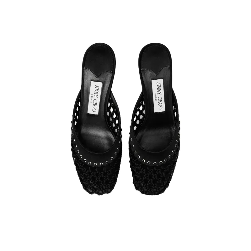 Jimmy Choo Closed Toe Slippers 5cm Women's Black-3