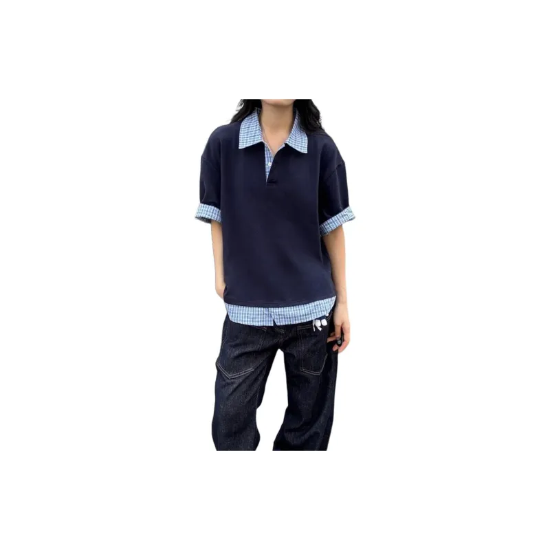 GY.VG T Shirts Unisex Navy Blue-0