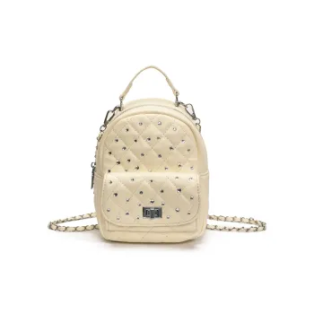 Yalu PU Backpack Women's White/Black/Yellow/Pink