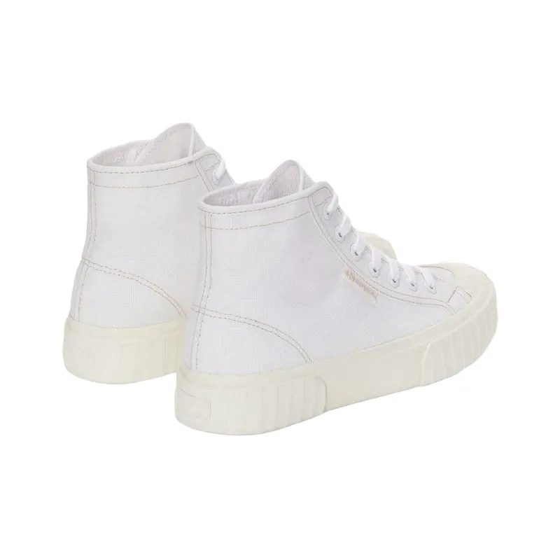 SUPERGA 2696 Stripe Abrasion Resistant High Top Skateboard Shoes Unisex White-2