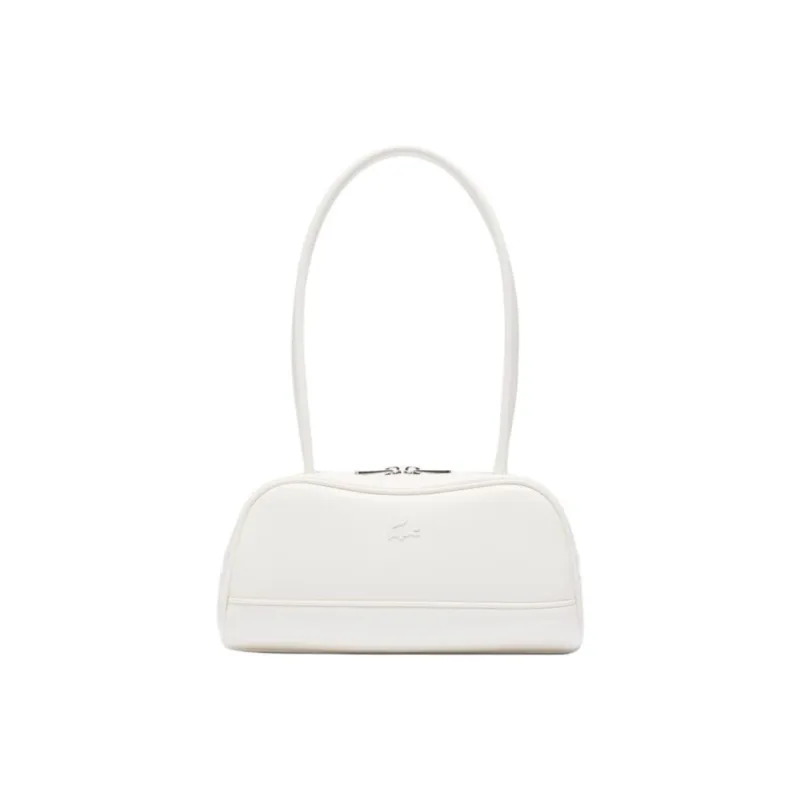 LACOSTE Cow Leather Shoulder Bag Women's White-0