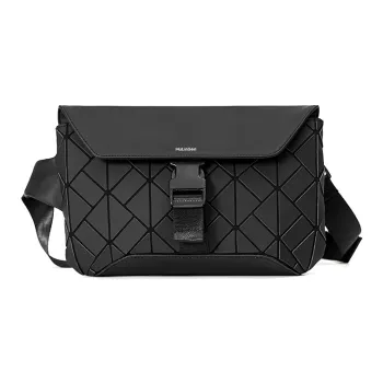 Mulinsen PU Messenger Bag, Crossbody Bag, Shoulder Bag Unisex Black