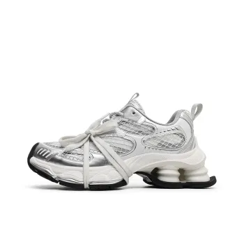 Angelmi Abrasion Resistant, Breathable, Lightweight Low Top Chunky Sneakers Women's Silver