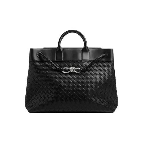 Bottega Veneta Andiamo Series Cow Leather Handbag Men's Black