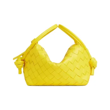 Bottega Veneta LOOP Cow Leather Handbag Women's Sulfur Color