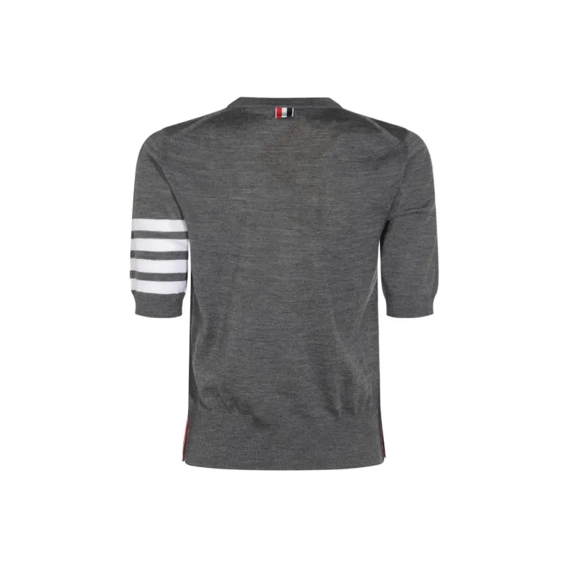 THOM BROWNE 4 Bar Stripes Fine knit T shirt-1
