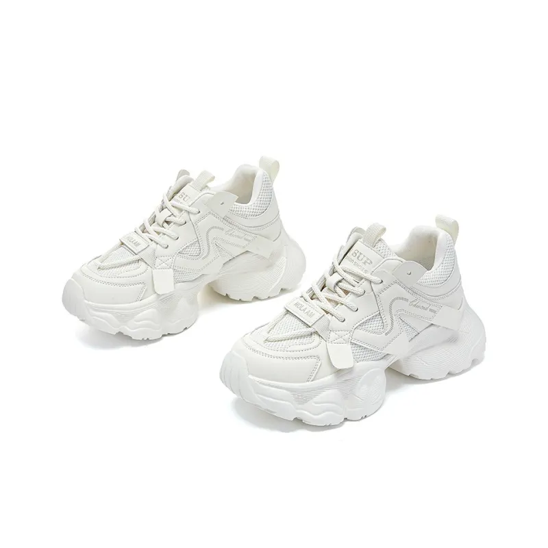 DGUMI Slip Resistant, Abrasion Resistant, Breathable, Height Increasing Low Top Chunky Sneakers Women's-4