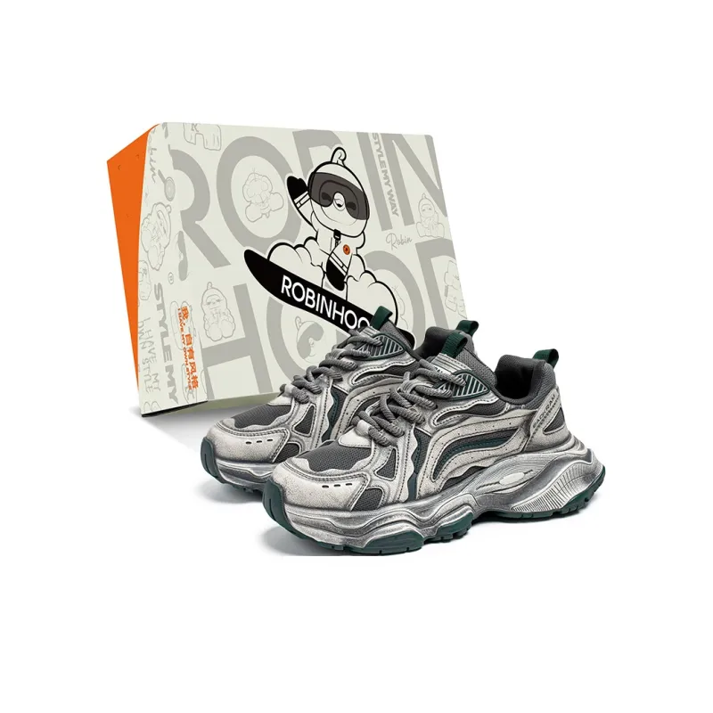 ROBINHOOD Slip Resistant, Abrasion Resistant, Breathable, Lightweight Low Top Chunky Sneakers Men's Box Included-5